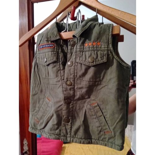 Veste Sans Manches Kaki 18/24 Mois Vintage Années 90 Warner Bros Studio Store.
