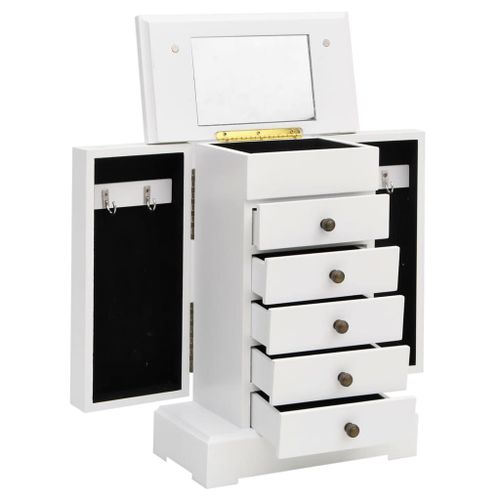 Boîte à bijoux avec miroir MDF 25 x 13,5 x 34 cm