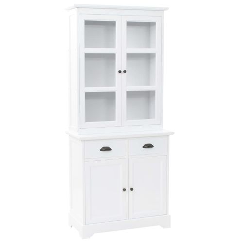 Vaisselier Avec 4 Portes Mdf Et Bois De Pin 80 X 40 X 180 Cm