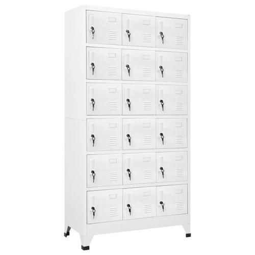 Vidaxl Armoire À Casier Avec 18 Compartiments Métal 90x40x180 Cm