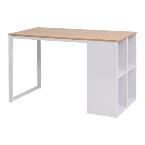 Vidaxl Table D'écriture 120 X 60 X 75 Cm Chêne Et Blanc