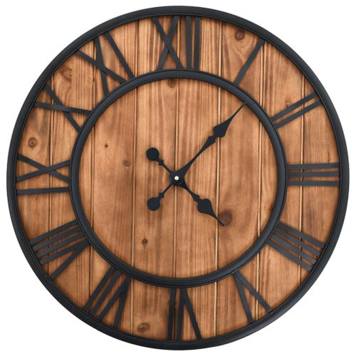 vidaXL Horloge murale vintage Ã  quartz Bois et mÃ©tal 60 cm XXL