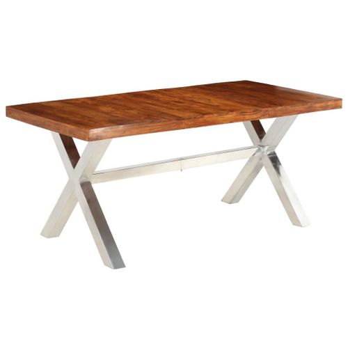 Table De Salle À Manger Bois Et Finition En Sesham 180x90x76 Cm