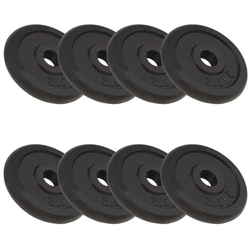 Vidaxl Plaque De Poids 8 Pcs 8x2,5 Kg Fonte