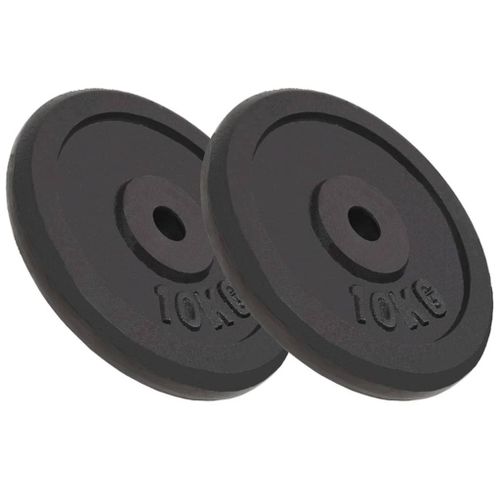 Vidaxl Plaque De Poids 2 Pcs 2x10 Kg Fonte