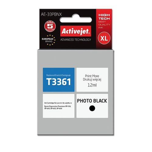 Activejet AE-33PBNX cartouche d'encre 1 pièce(s) Compatible Rendement élevé (XL) Photo noire