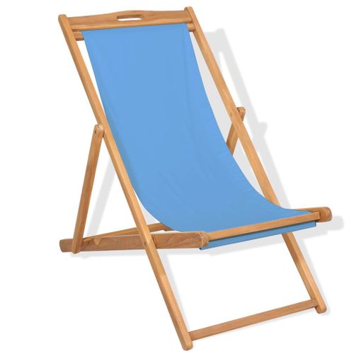 Chaise De Terrasse Teck 56 X 105 X 96 Cm Bleu