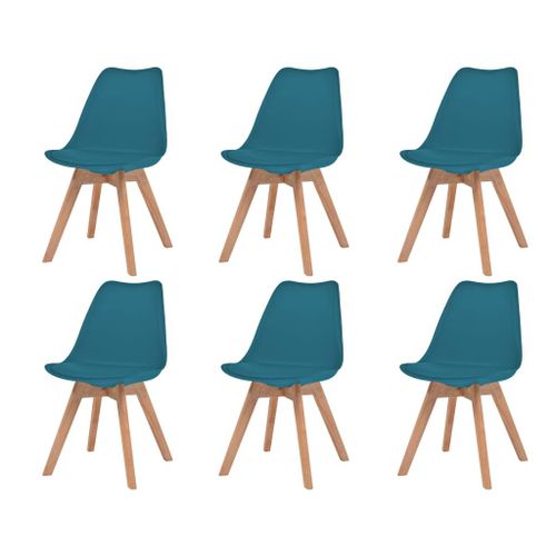 Vidaxl Chaises De Salle À Manger 6 Pcs Turquoise Plastique