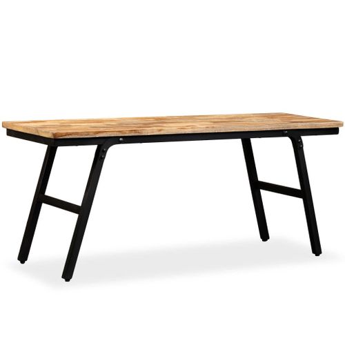 Vidaxl Banc Teck De Récupération Et Acier 110 X 35 X 45 Cm