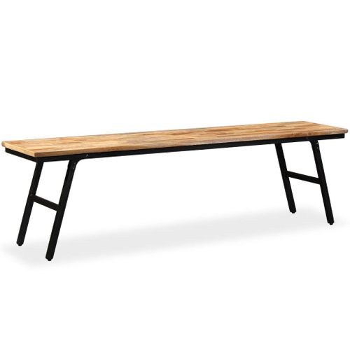 Vidaxl Banc Teck De Récupération Et Acier 160 X 35 X 45 Cm