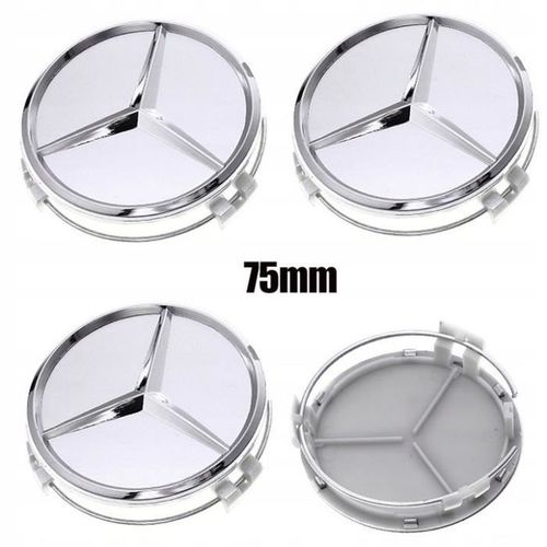 Juxinchang - 4pcs Centre De Roue 75mm Star Argent Logo Cache Moyeu Jante Emblème Pour Mercedes Benz