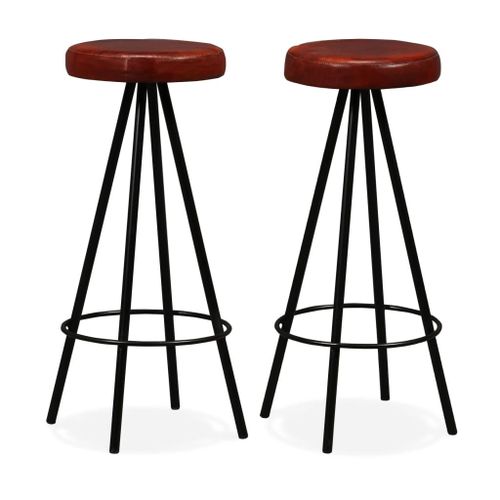 Vidaxl Tabourets De Bar 2 Pcs Cuir Véritable