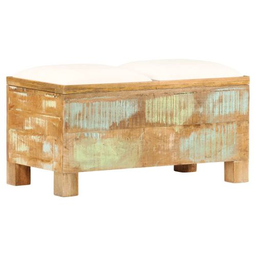 Banc De Rangement Bois Massif Recyclé 80 X 40 X 40 Cm - Vidaxl