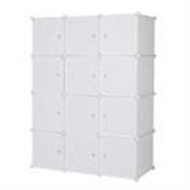 Meuble de rangement et organisateur de stockage à 12 cubes Blanc