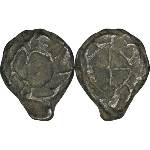 Méreau Médiéval En Plomb - Monogramme ? - 1.27 G. 15.10 Mm - 22-244