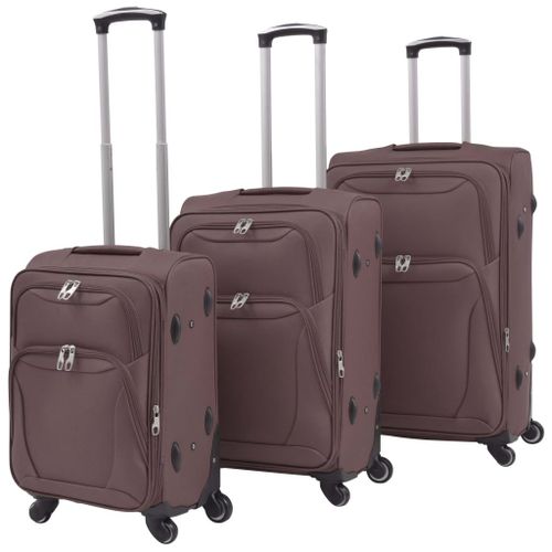 Vidaxl Jeu De Valises Souples 3 Pcs Couleur De Café