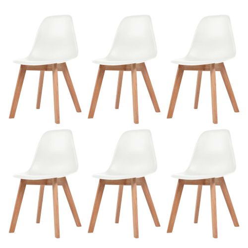 Vidaxl Chaises De Salle À Manger 6 Pcs Blanc Plastique