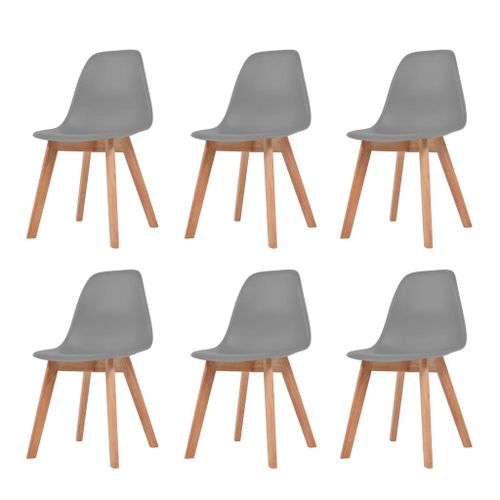 Chaises De Salle À Manger 6 Pcs Gris Plastique - Vidaxl
