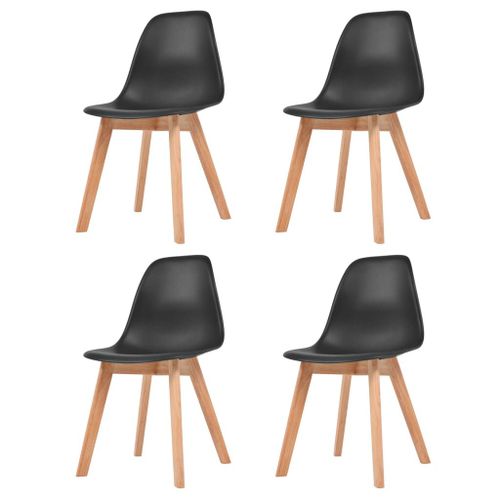 Vidaxl Chaises De Salle À Manger 4 Pcs Noir Plastique