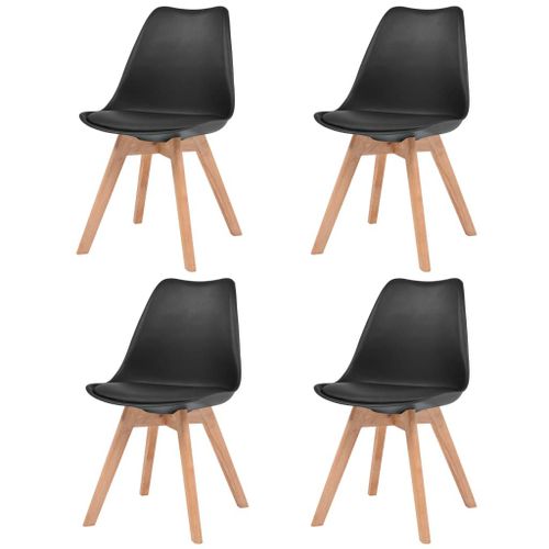 Chaises De Salle À Manger 4 Pcs Noir Similicuir - Vidaxl