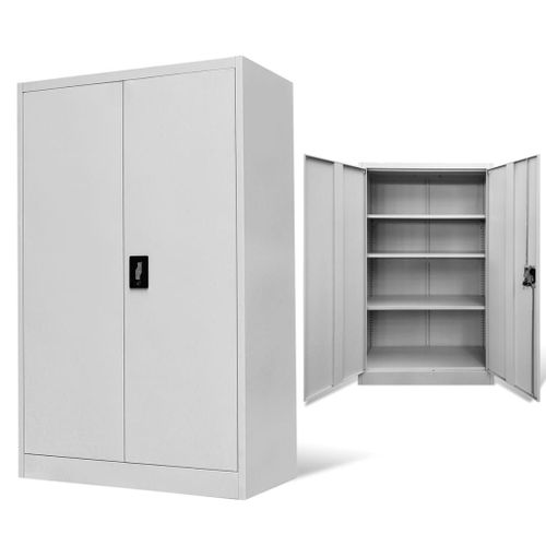 Armoire De Bureau 90x40x140 Cm Acier Gris