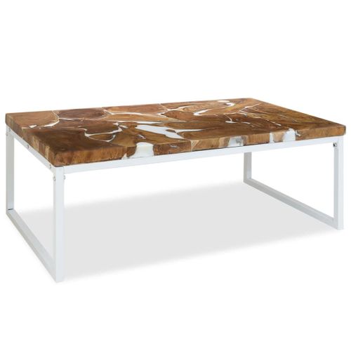 Vidaxl Table Basse Teck Résine 110 X 60 X 40 Cm