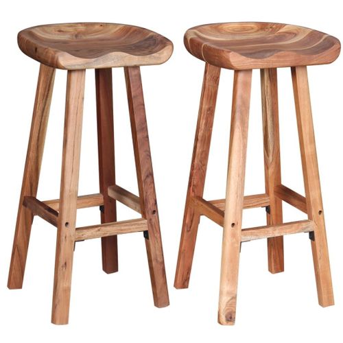 Tabourets De Bar 2 Pcs Bois D'acacia Solide - Vidaxl