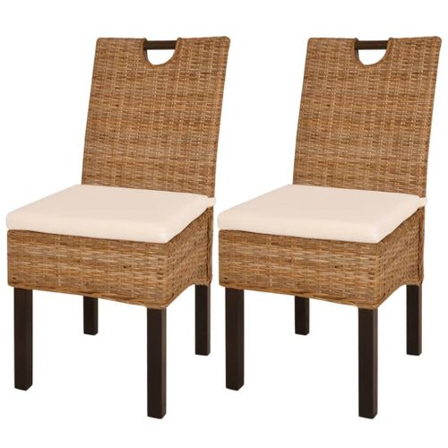 Chaises De Salle À Manger 2 Pcs Rotin Kubu Bois De Manguier - Vidaxl