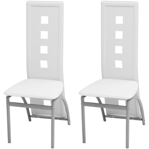 Vidaxl Chaises De Salle À Manger 2 Pcs Blanc Similicuir