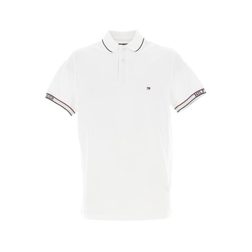 Polo Manches Courtes Tommy Hilfiger Knitted Tape Cuff Re Blanc