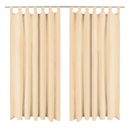 Vidaxl Rideau Occultant Avec Boucles 2 Pcs 140 X 225 Cm Beige