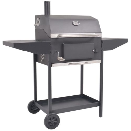 Vidaxl Barbecue Au Charbon De Bois Avec Étagère Inférieure Noir