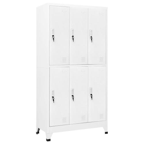 Vidaxl Armoire À Casier Avec 6 Compartiments Acier 90x45x180 Cm Gris