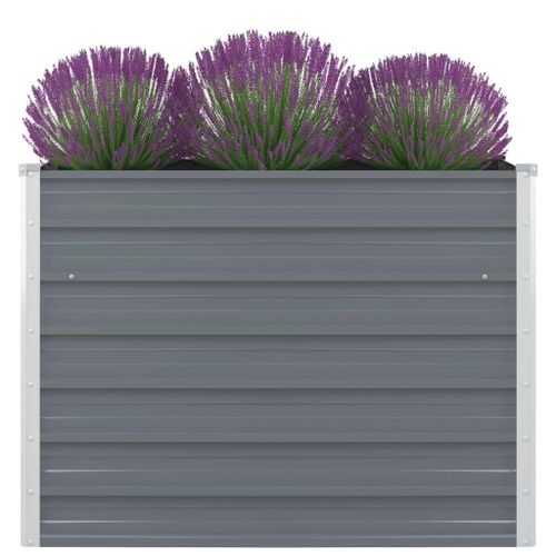 Jardinière 100 X 100 X 77 Cm Gris Acier Galvanisé