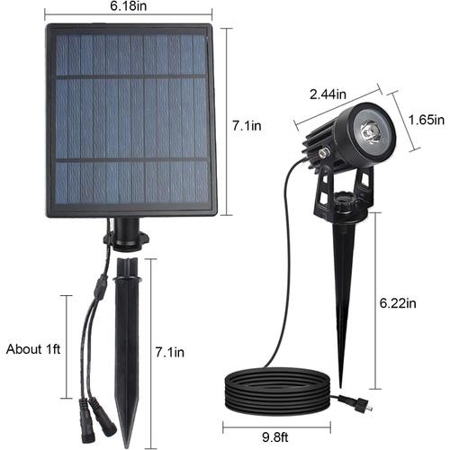 Spot Solaire Extérieur, Lampe Solaire Etanche IP65, Projecteur Solaire  Exterieur 1500LM avec 2 Modes d'Éclairage pour Jardin, Cour, Allée,  Chemin,Starlight,2Pcs