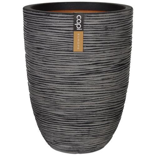 Capi Pot À Fleurs Nature Rib Élégant Bas 46 X 58 Cm Anthracite Kofz783