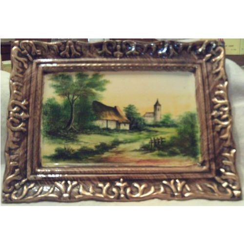 Tableau En Porcelaine - Emaillée - Non Signé - 20 x 27 cm