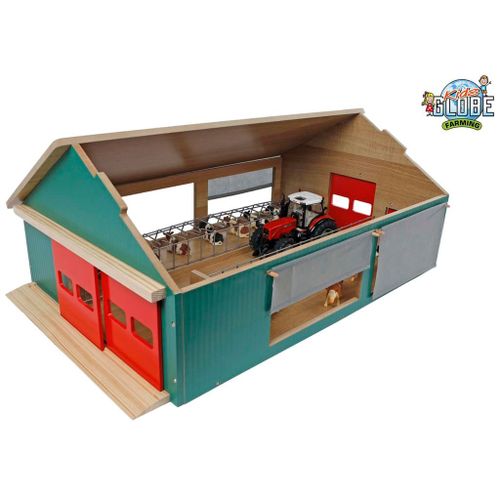 Kids Globe Clapier En Bois - Jouet - Toit Rabattable - Ferme Échelle 1 32 - Clapier En Bois - 610250