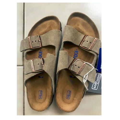 Sandales Cuir Nu Pied Chaussure Peau Ouvertes Belle Saison Semelle Soft Ergonomic Peau Nubuck Taupe  Saison Arizona Birkenstock 39/40 Spartiat Confort Mixte Hom Fem Pied Sensible Claquette Tong Mules