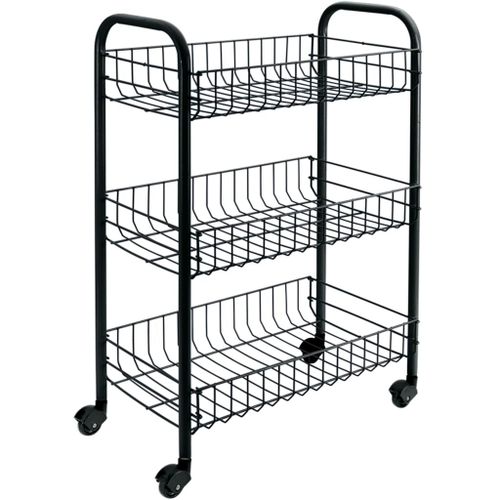 Metaltex Chariot De Cuisine Avec 3 Paniers Siena Noir
