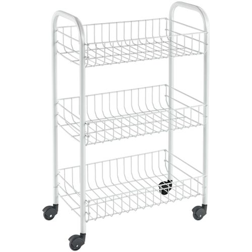 Metaltex Chariot De Cuisine Avec 3 Paniers Siena Blanc