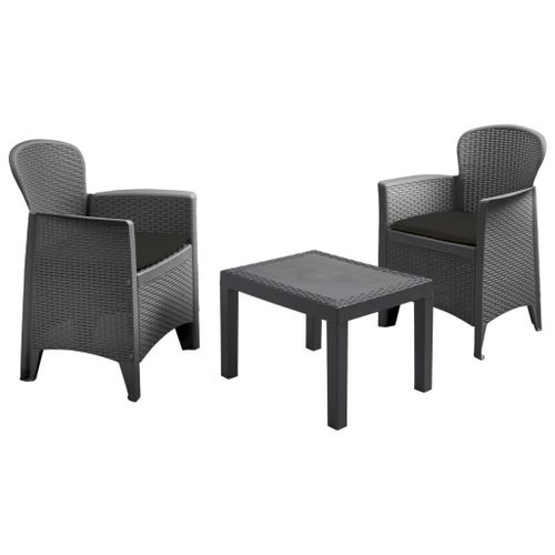 Tresillo Akita Anthracite Coussins 3 Pièces Ensemble