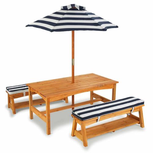 Ensemble Table Et Bancs Rembourrs D'extrieur Avec Parasol