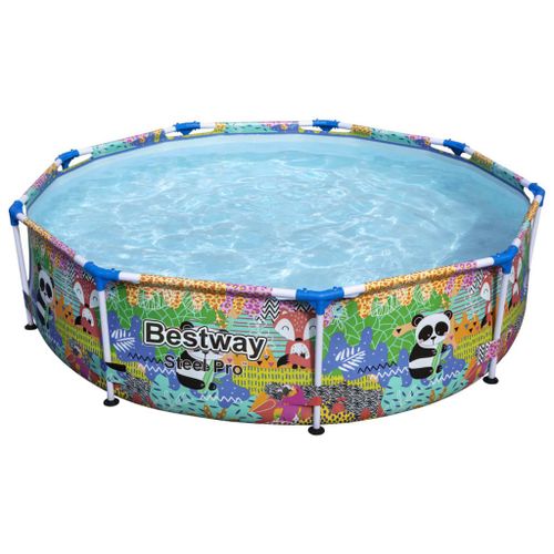 Bestway - Steel Pro - Piscine tubulaire - 274x66 cm - Imprimé animal - Ronde