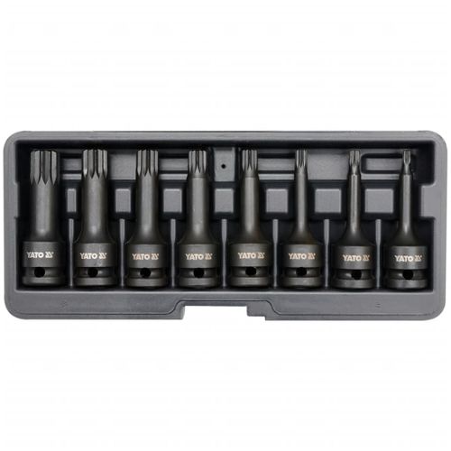 YATO Kit de douilles à impact huit pièces Noir YT-1069
