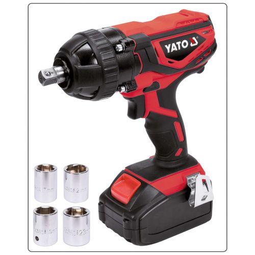 YATO Clé à chocs avec batterie Li-ion 2,0Ah 1/2"" 18V 300Nm