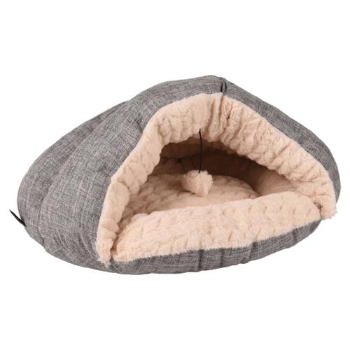 Flamingo Pet Products Panier Grotte Zupo, 49 X 40 Cm, Gris Et Beige, Pour Chat.