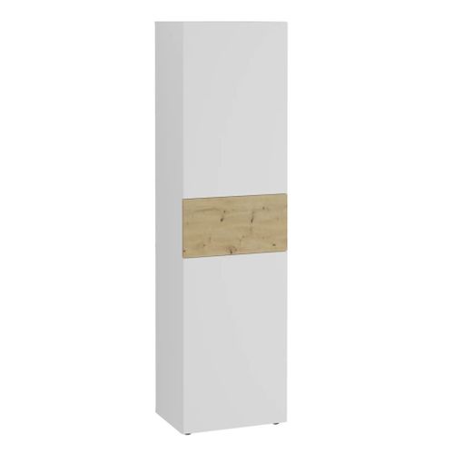 Armoire 2 Portes Décor Blanc Et Chêne - Kutky
