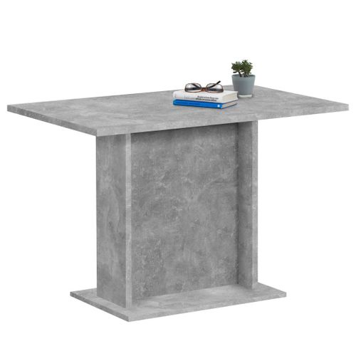 Table À Manger 110x70x77,5 M Avec Pied Plein Décor Gris Béton
