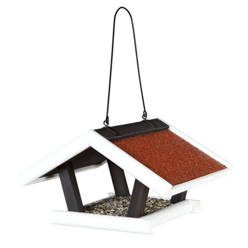 Natura Mangeoire Oiseaux Suspendue - 30 X 18 X 28 Cm, Noir/Blanc